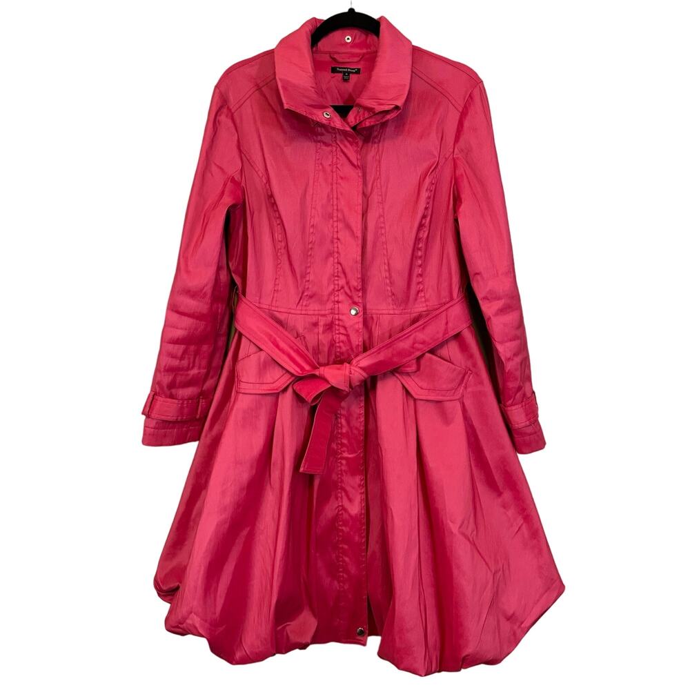 Samuel Dong Bubble Trench Coat Dress Womens M Pink Avant Garde Y2K Maximalist
